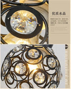 Crystal Restaurant Chandelier Single Head Ceiling Lamp