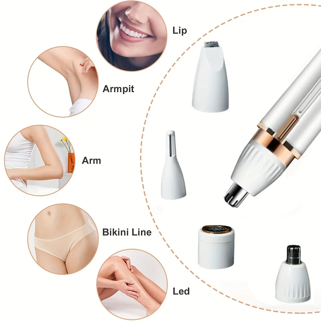 4 in 1 Electric Razor Women Shaver Epilator Nose Facial Bikini Trimmer