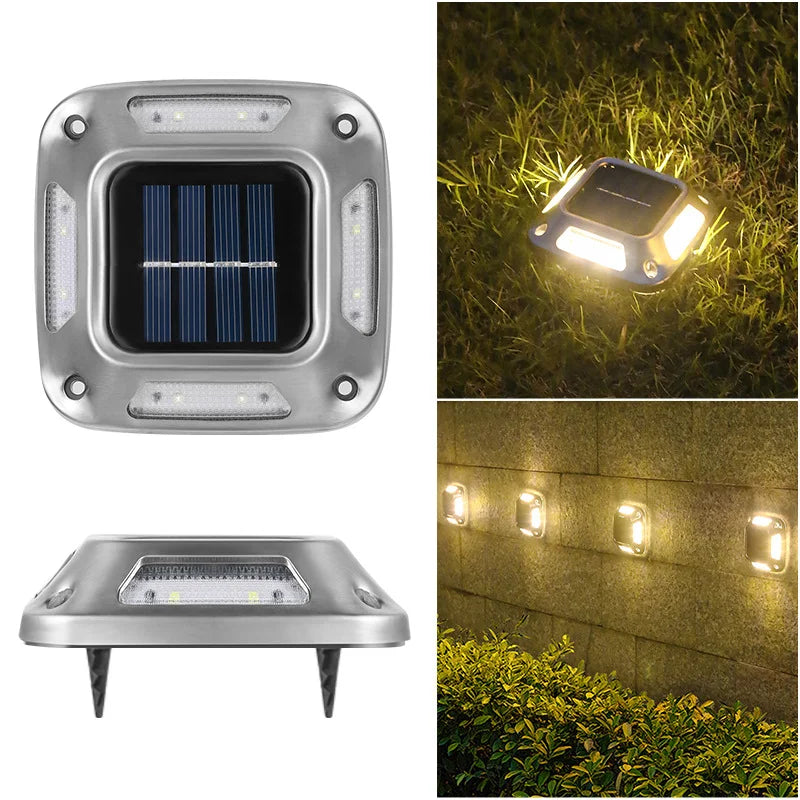 8 LED Solar Ground Light Waterproof Garden Lamp