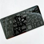 MouTeen263 Nail Stamping Plate Cursive Letter Nail Art Template