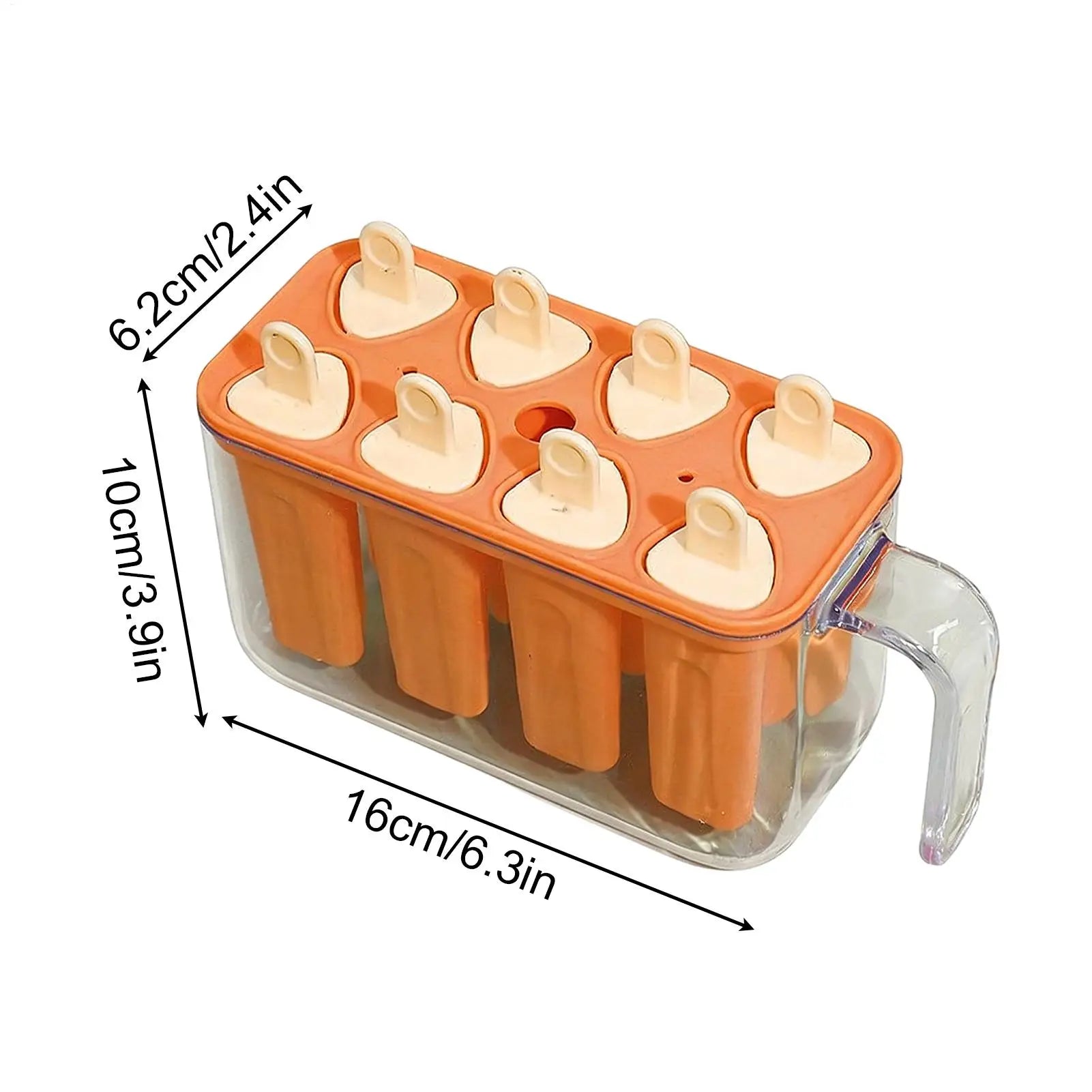 8 Grid Silicone Ice Pop Mold – Reusable DIY Ice Lolly Maker Tray