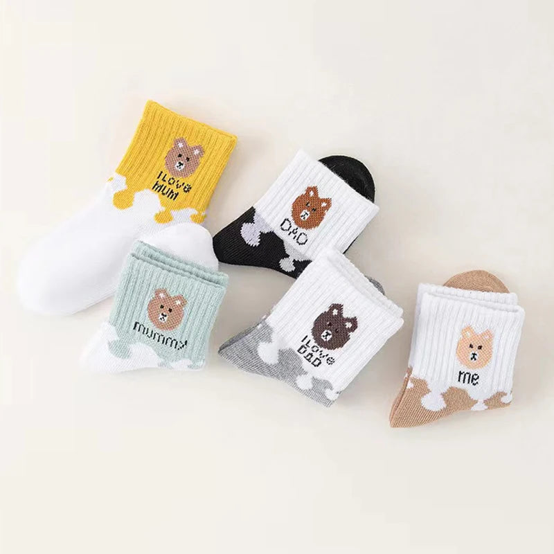 5PCS Baby Ankle Socks Soft Stretch Cotton Socks for Newborns