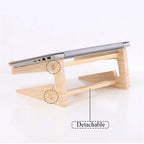 Universal Wooden Laptop Holder Detachable Cooling Stand 10-17