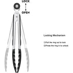 LMETJMA Silicone Kitchen Tongs Non-Stick BBQ, Steak & Pasta Serving Tool