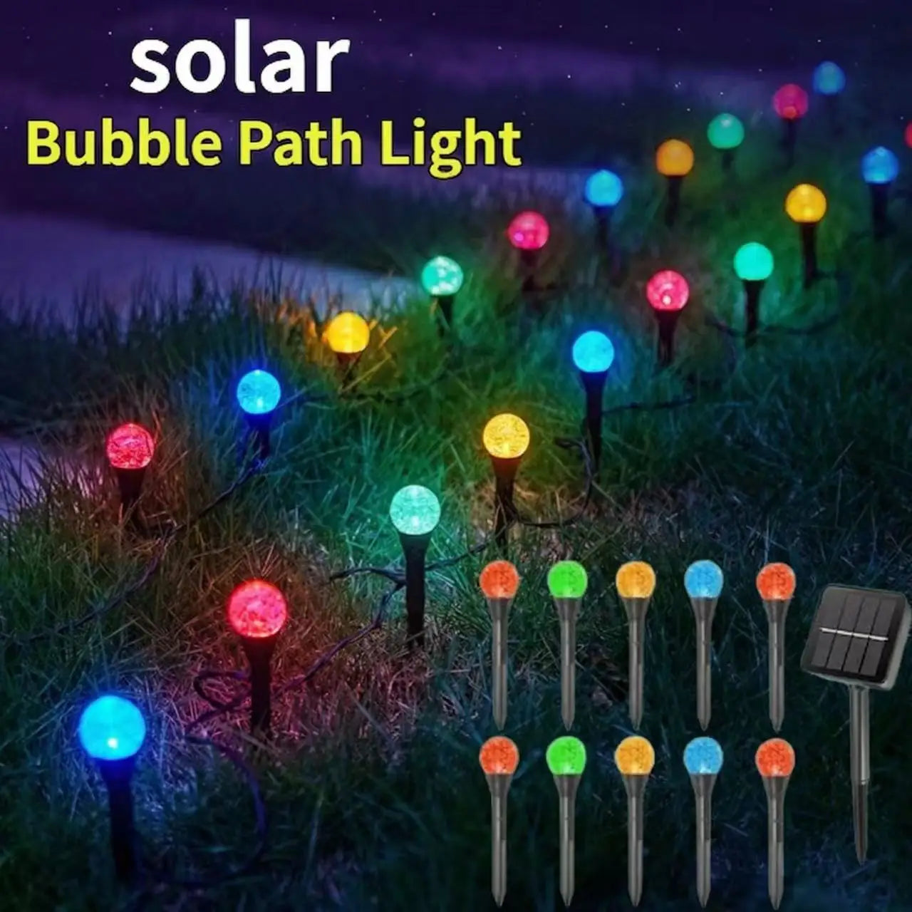 30 LED Solar Bubble Ball String Lights for Garden Patio Decor Main image