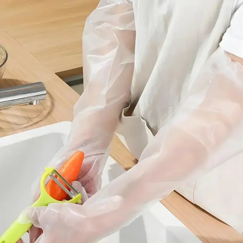 Disposable Long Arm Gloves Waterproof CPE Gloves