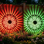 Color Changing Solar Peony Light Mandala Projection Garden Wall Lamp