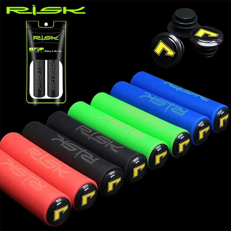 RISK Ultra Light Anti-Slip MTB Bike Handlebar Grips Soft Rubber