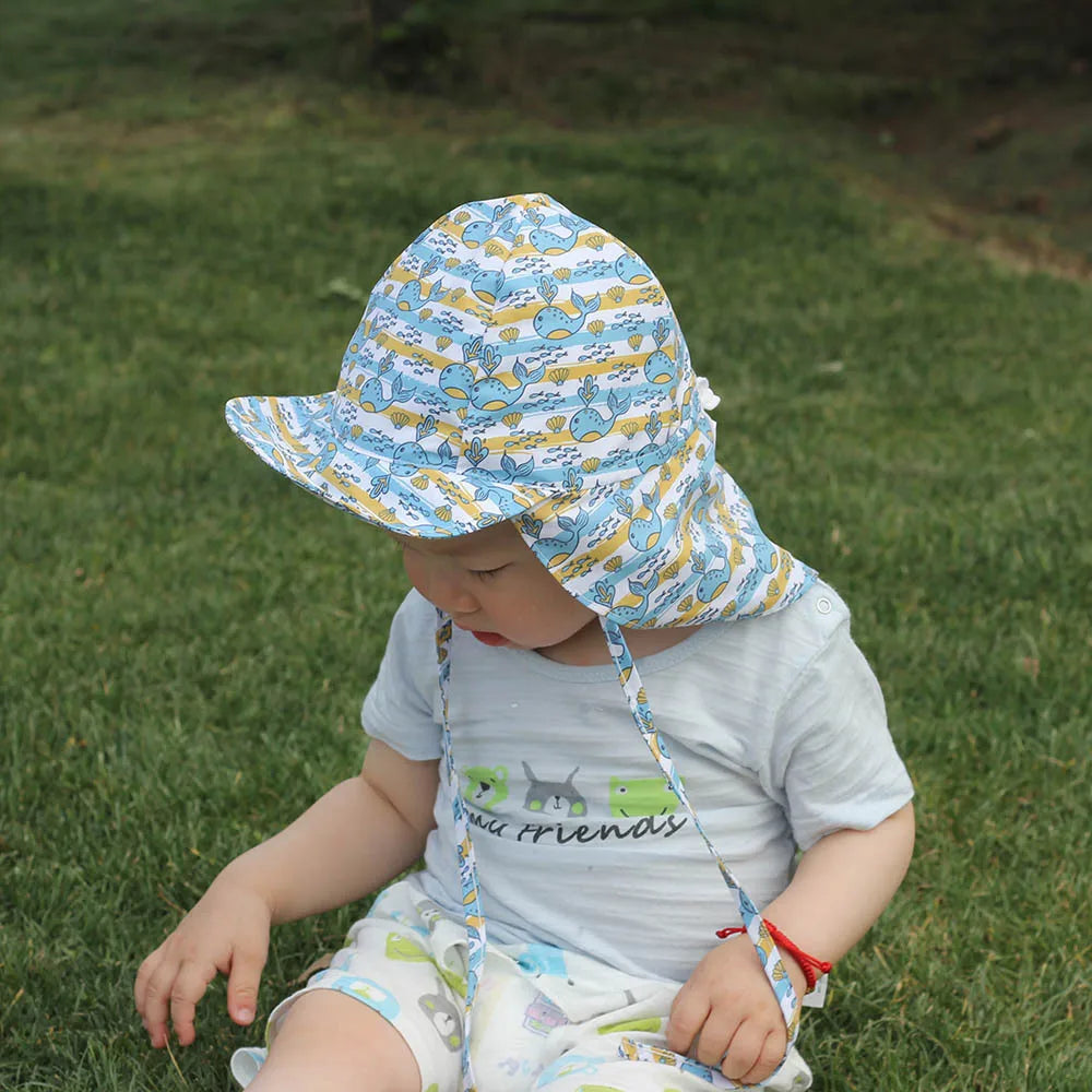 Baby Sun Hat UK Adjustable SPF50+ Kids Summer Cap