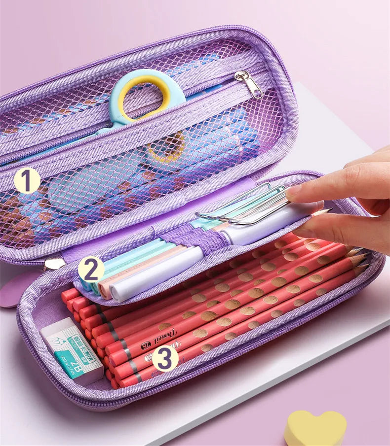 3D Unicorn Pencil Case Cute EVA Cartoon Stationery Box for Girls