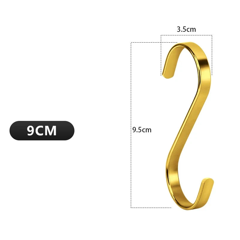 4Pcs Stainless Steel S Hooks Heavy Duty Kitchen Hanging Hooks