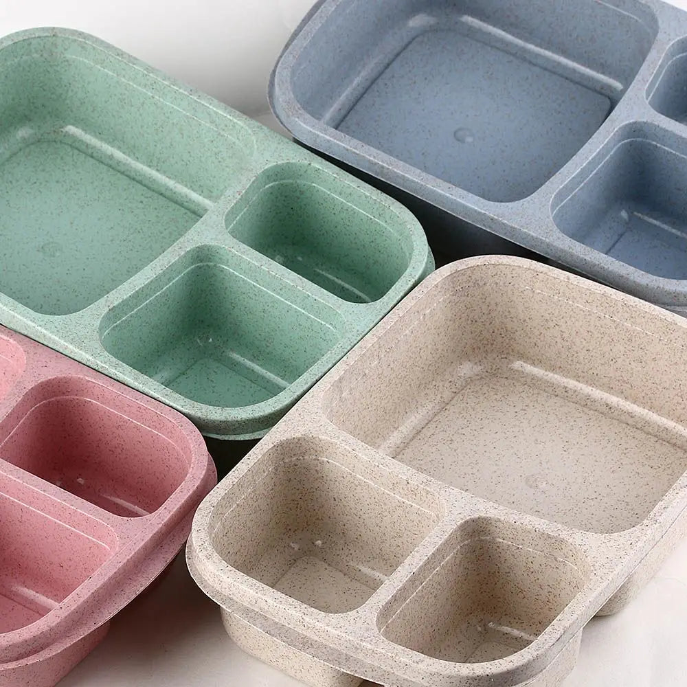 Eco-Friendly Wheat Straw Lunch Box Portable Compartment Food Storage Box