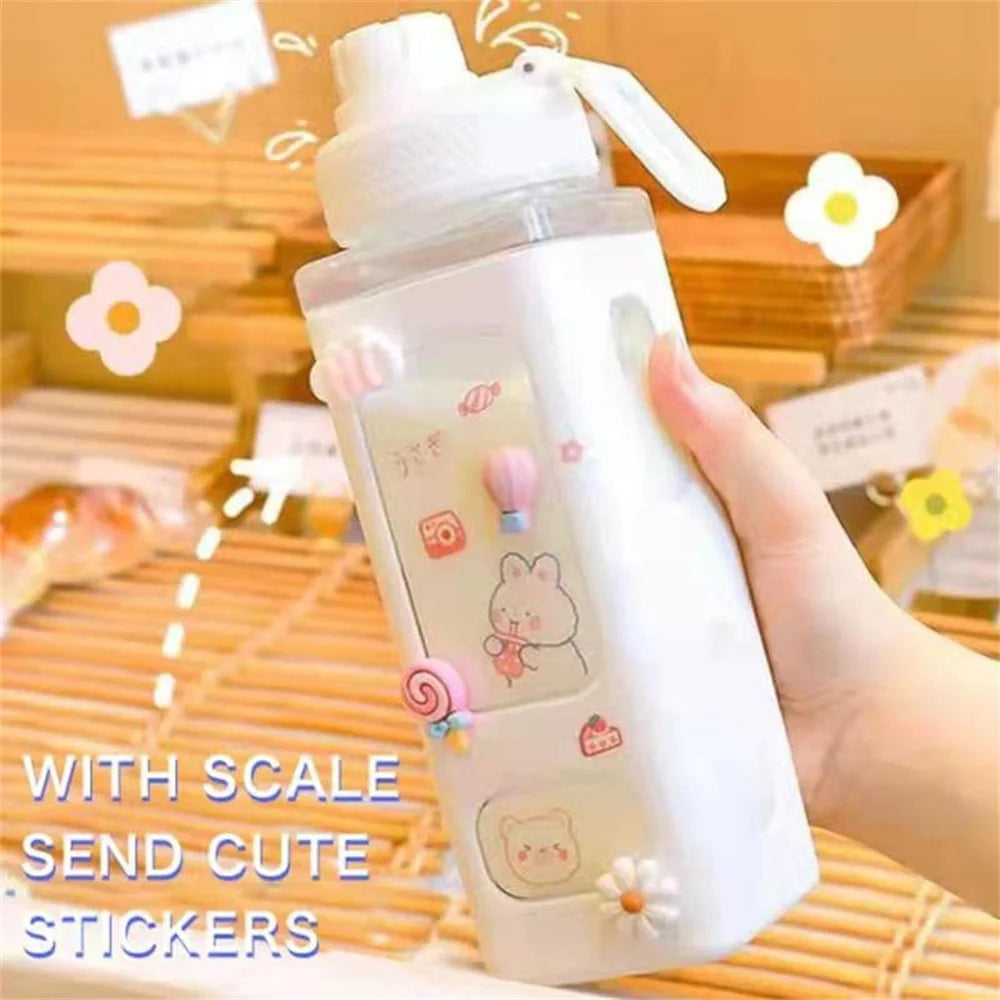 Kawaii Shaker Water Bottle with Straw BPA Free Cup