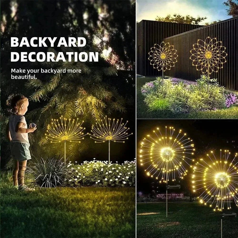 Solar Firework Dandelion Lights for Garden & Lawn Decor