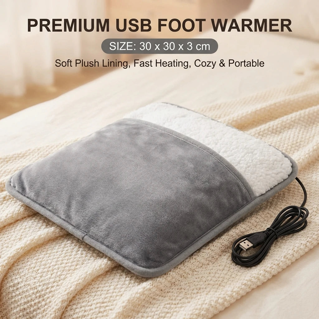 Winter Electric Foot Heating Pad Soft Washable Flannel Warmer Constant Heat