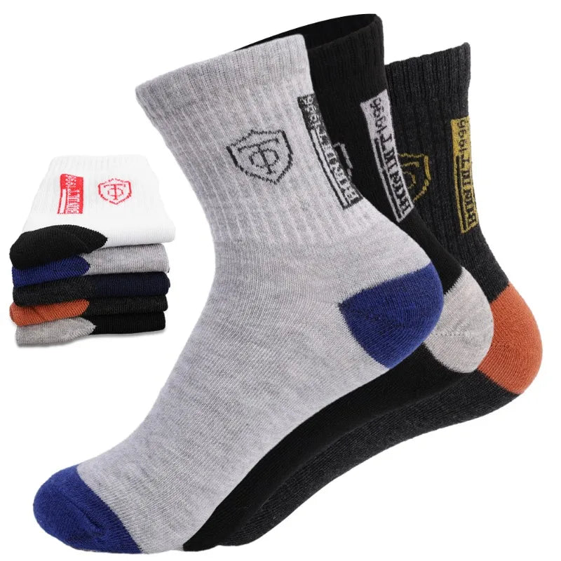 5/10 Pairs Men's Basketball Crew Socks Breathable Odor-Control