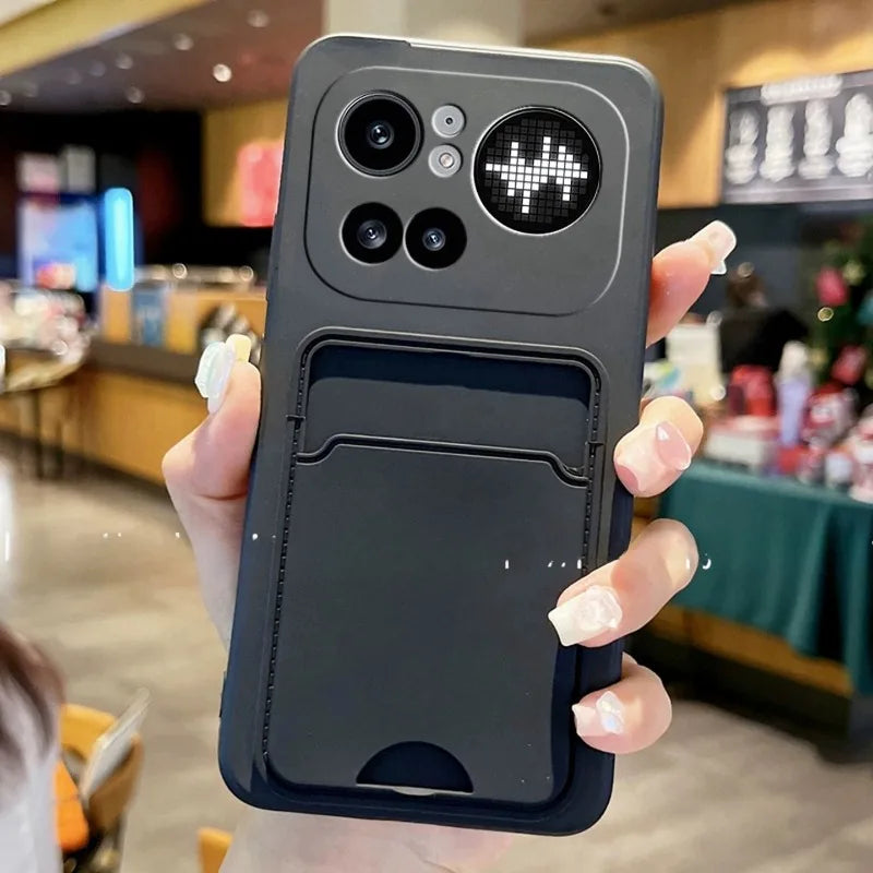Silicone Wallet Card Holder Case for Nothing Phone 3A 4A Pro Cover