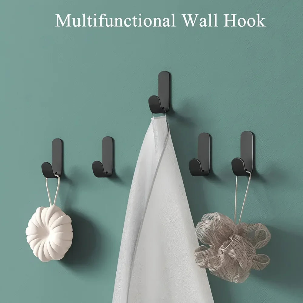 6Pcs Self-Adhesive J Hooks Waterproof Wall Hangers for Home