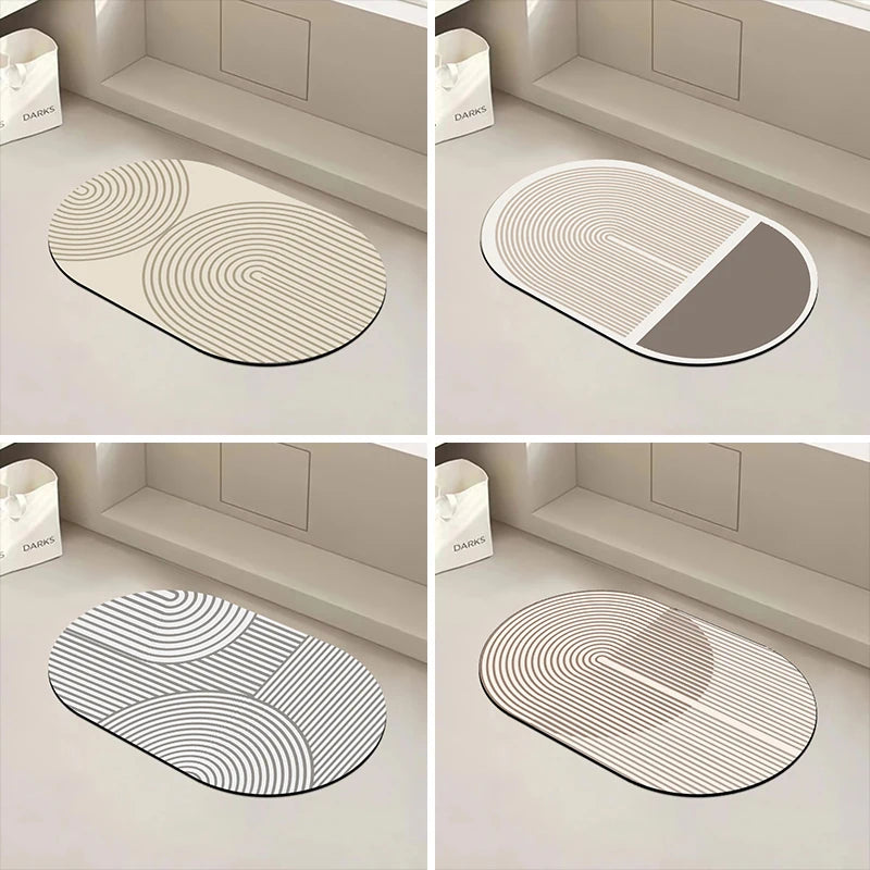 Super Absorbent Kitchen Floor Mat Diatomite Anti-Slip Washable Rug
