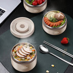 304 Stainless Steel Insulated Lunch Box Double Layer Sealed Food Container with Bag