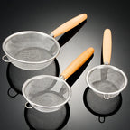 Mesh Strainer with Wooden Handle Fine Sieve