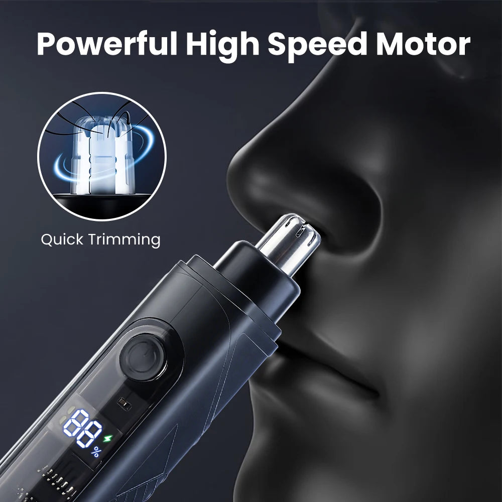 Rechargeable Nose Hair Trimmer for Men – Portable Facial Grooming Tool