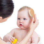 Newborn Baby Wooden Hair Brush & Comb Set Soft Wool Brush