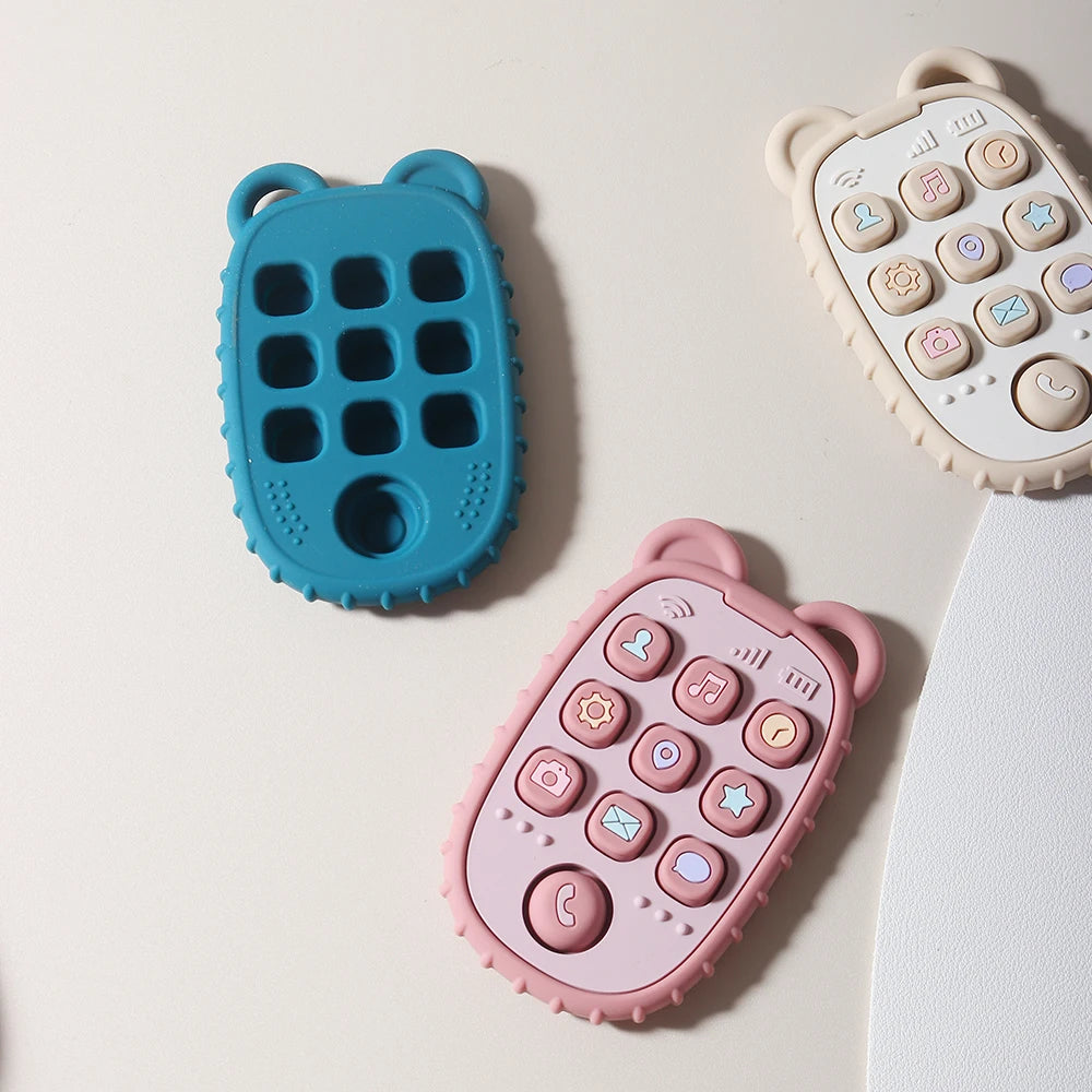 Baby Phone Teether Silicone Sensory Toy for Infants