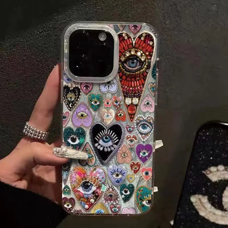 Aesthetic Love Painted Phone Case for iPhone 16 15 14 13 12 Pro Max