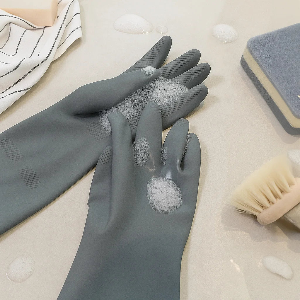 Thick Latex Kitchen Gloves Waterproof Cleaning Gloves