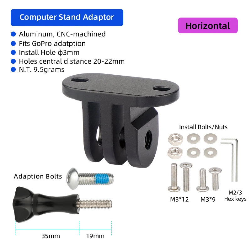 Aluminium Bike Computer Mount GPS Speedometer GoPro Handlebar Bracket