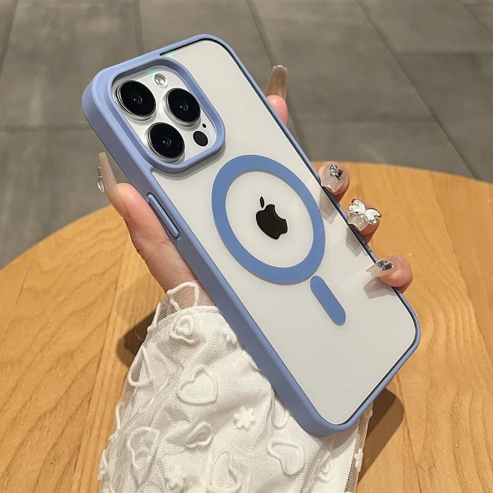 Natural Titanium MagSafe Case for iPhone 11 12 13 14 15 16 Pro Max
