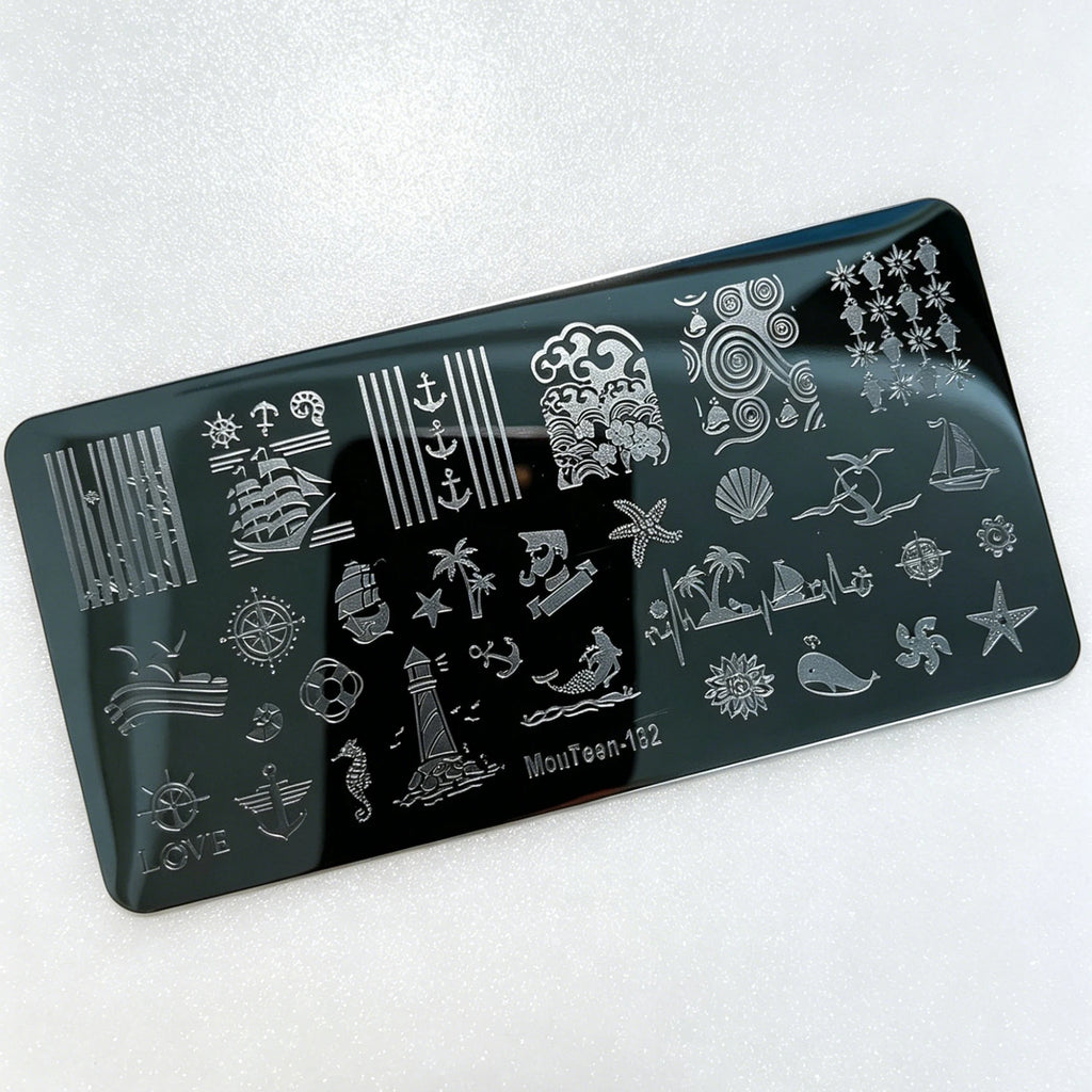 MouTeen263 Nail Stamping Plate Cursive Letter Nail Art Template