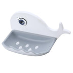 Cartoon Whale Soap Box – Wall Mounted Drain Soap Holder for Bathroom & Kitchen