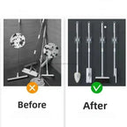 Self-Adhesive Mop Holder Wall Mounted Broom & Mop Organizer