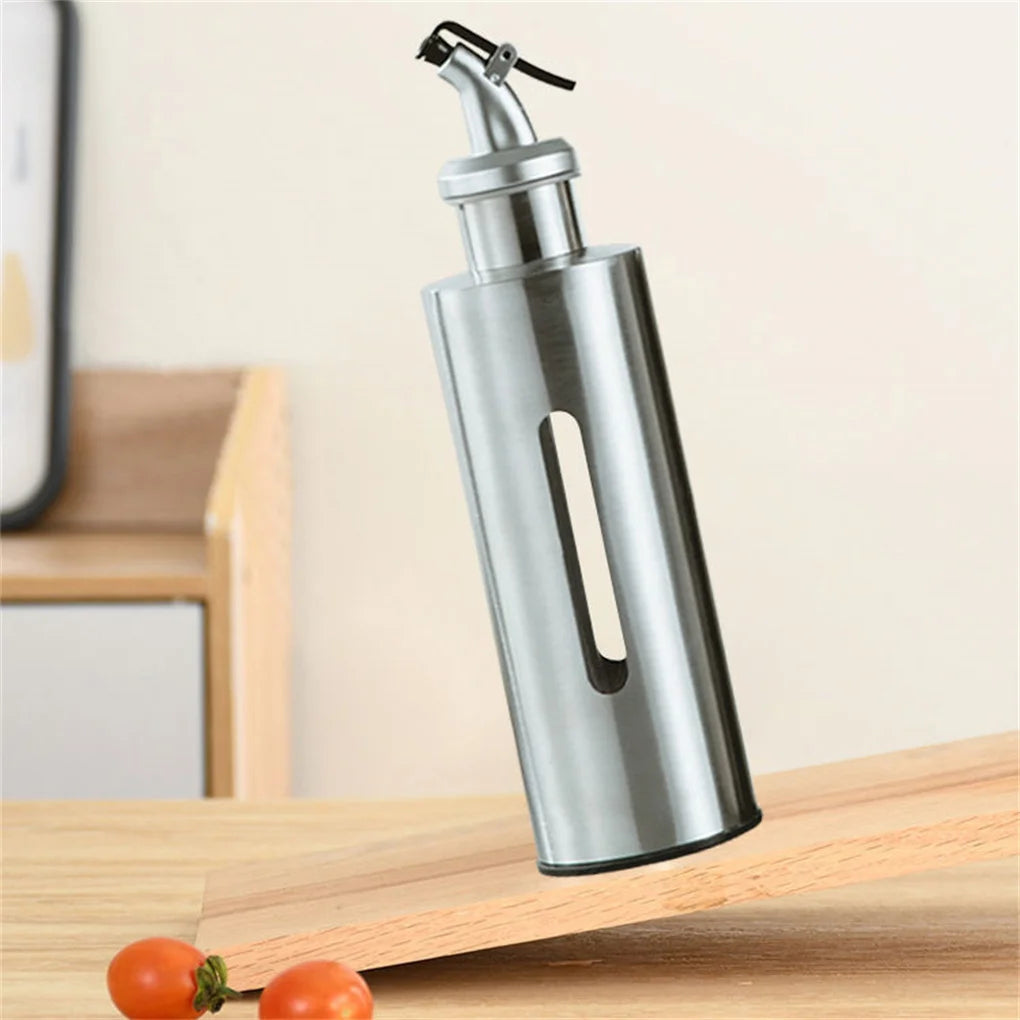 Portable Stainless Oil Bottle 190ml Kitchen Sauce & Vinegar Dispenser
