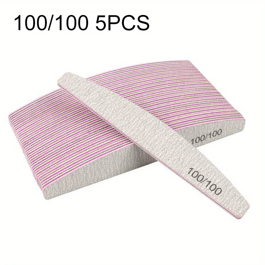 Professional Nail File Set 80-240 Grit Half Moon Nail Buffer