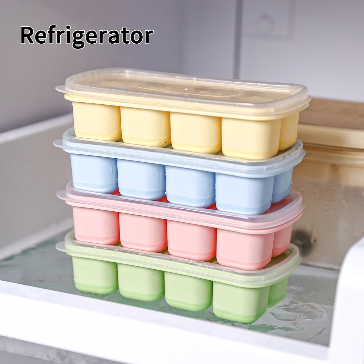 Mini Silicone Ice Cube Tray UK 8 Grid Ice Mold With Lid| Whisky Ice Maker