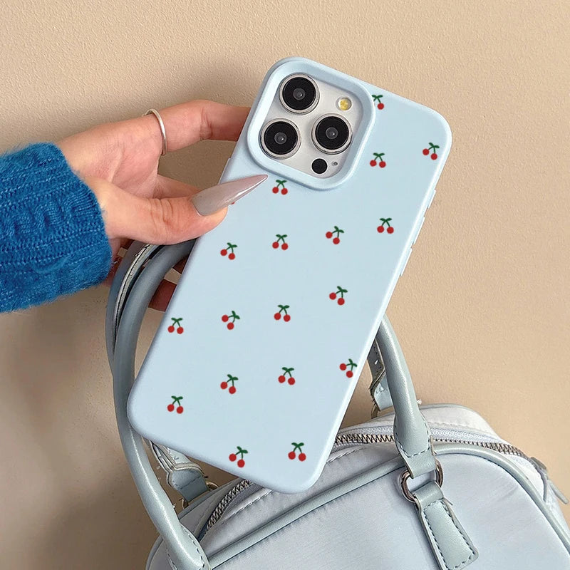 Cute Cherry Cartoon Case for iPhone 11 12 13 14 15 16 17 Pro Max