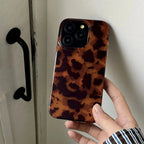 Retro Leopard Print Laser Case for iPhone 17 16 15 14 13 12 Pro Max
