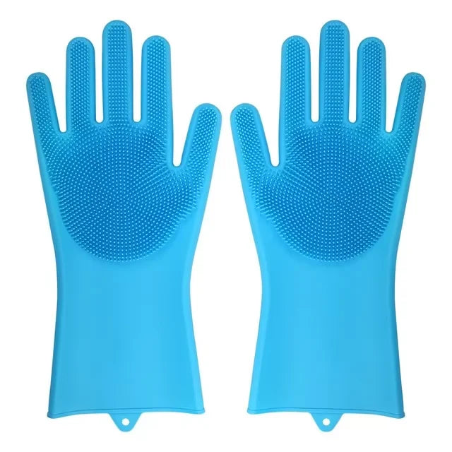 Silicone Dishwashing Gloves Magic Scrubber Gloves