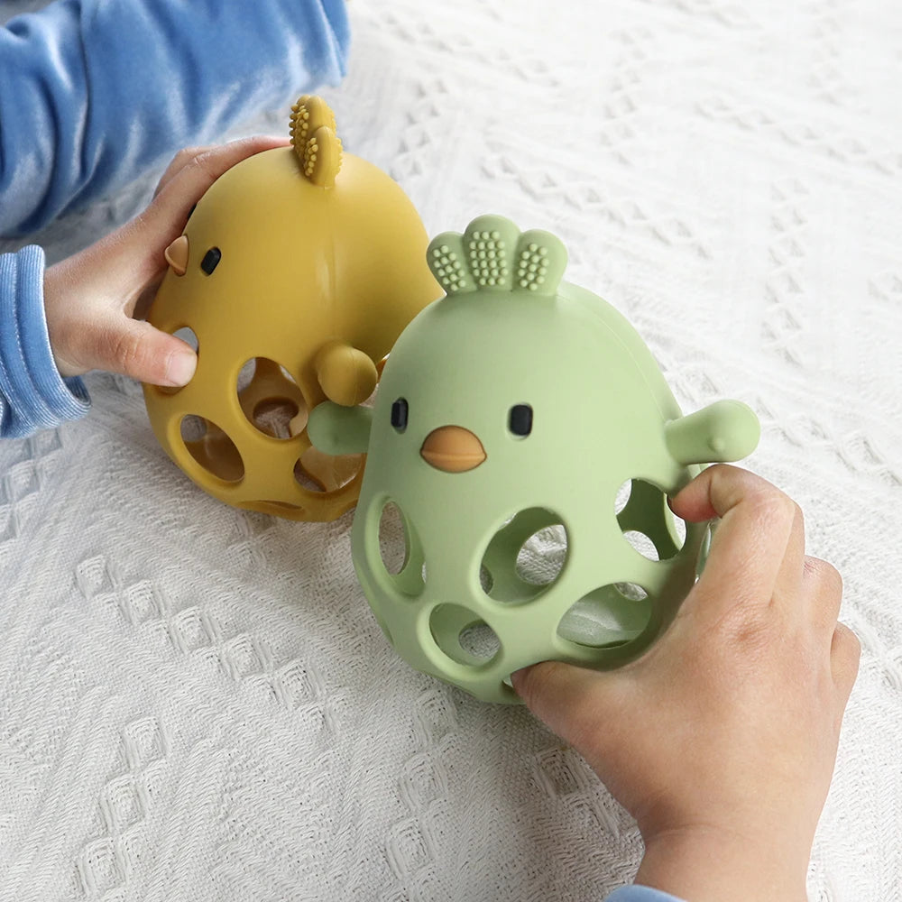 Cartoon Chick Silicone Baby Teether BPA Free Toy