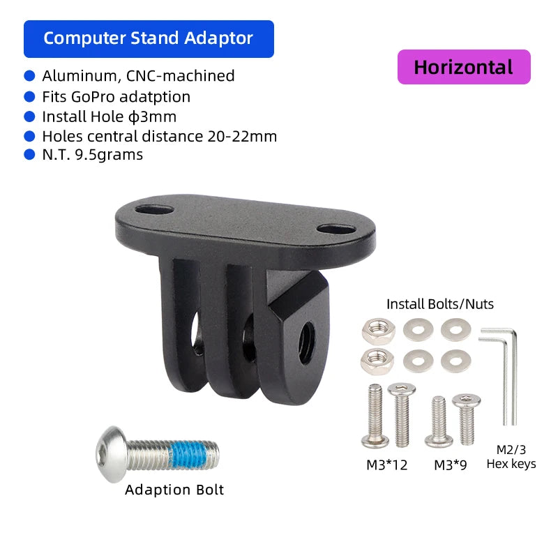 Aluminium Bike Computer Mount GPS Speedometer GoPro Handlebar Bracket