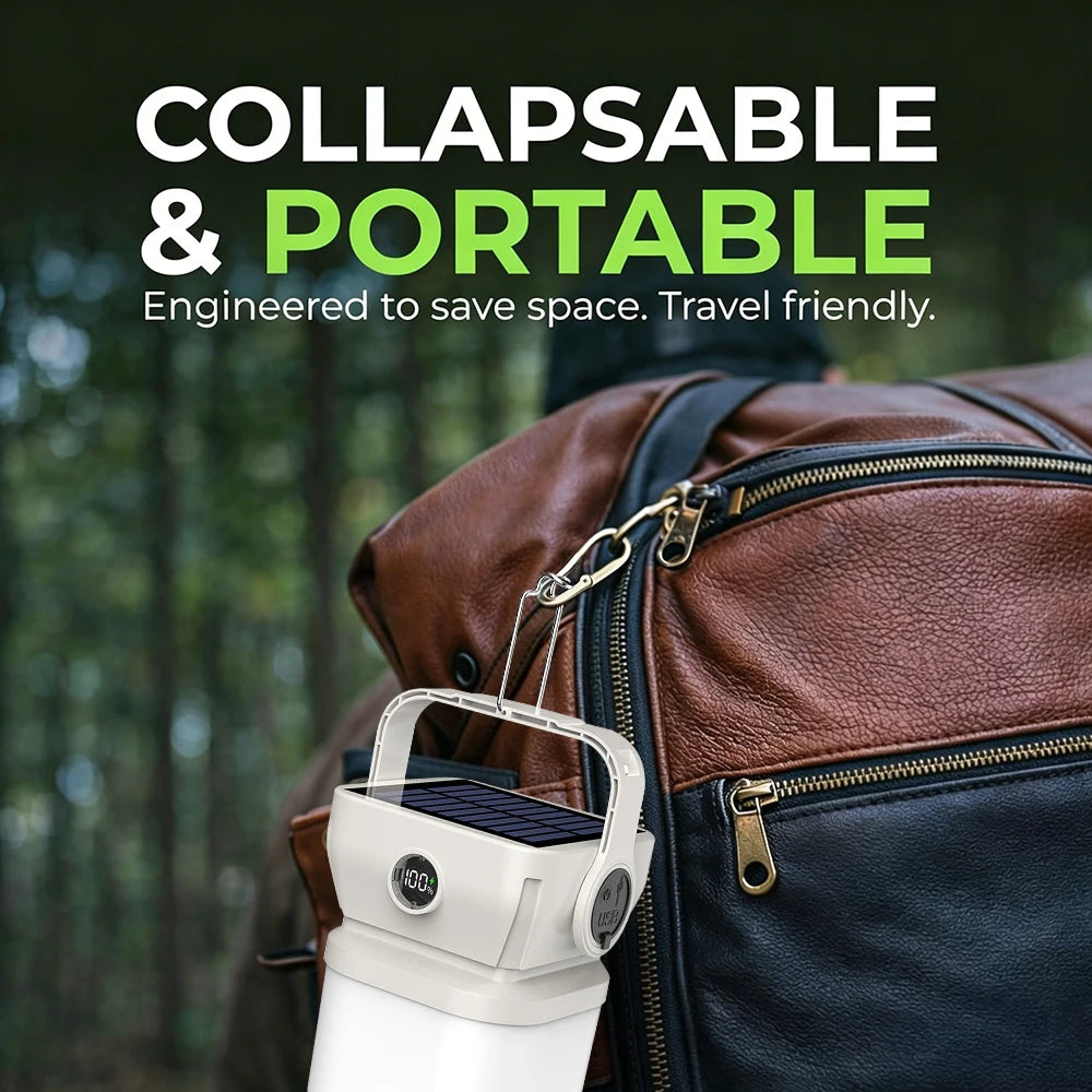Solar LED Camping Lantern USB Rechargeable Light