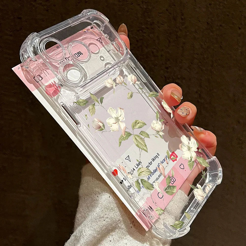 Floral Clear Shockproof Case for Motorola Edge 70 60 Fusion & Moto G