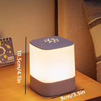 Smart LED Night Light with Clock USB Rechargeable Lamp