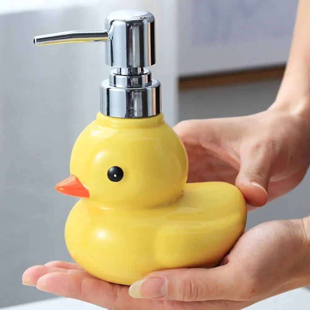 Ceramic Duck Soap Dispenser Cartoon Hand Wash & Shampoo Pump Bottle Main image