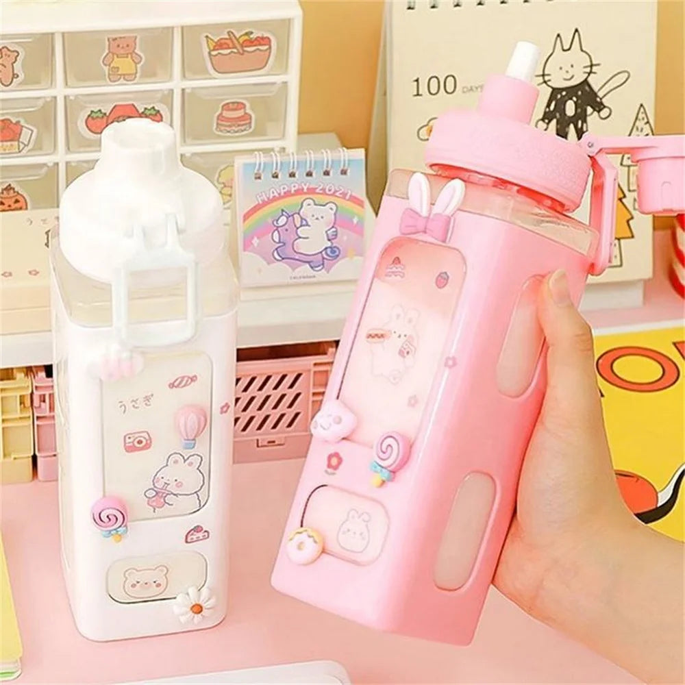 Kawaii Shaker Water Bottle with Straw BPA Free Cup Main image