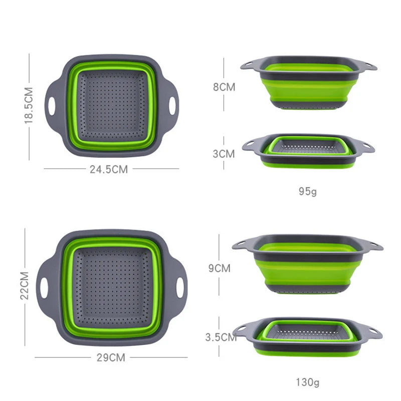 Collapsible Square Colander Silicone Strainer Secondary image