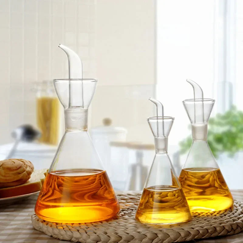 High Borosilicate Glass Oil Pot Leakproof Oil & Vinegar Dispenser Bottle